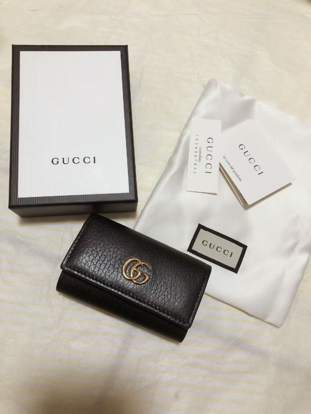 New gucci marmont key pouch black